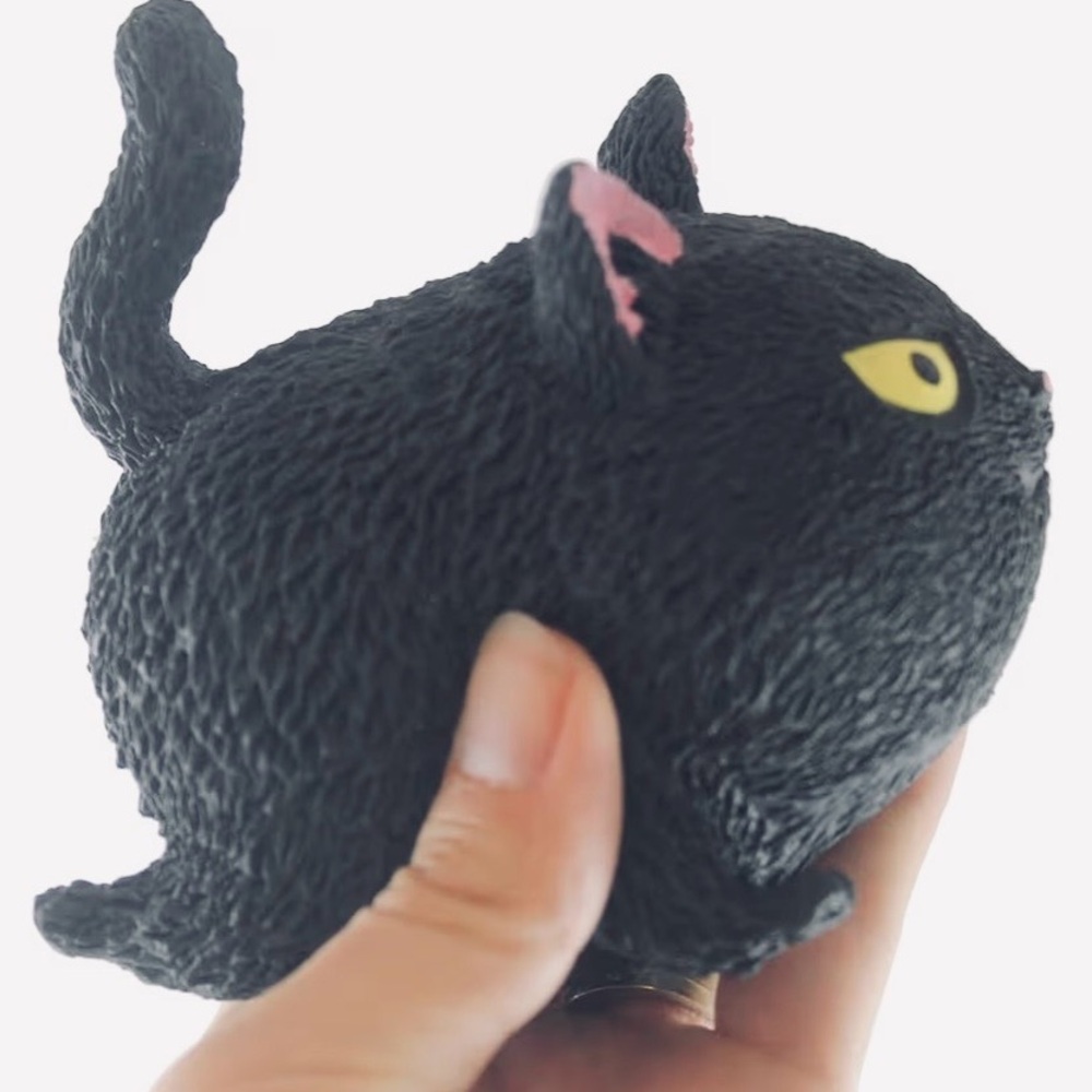 Pudgiez Cat Plush Squeeze Toy — Black - Picture 3 of 14